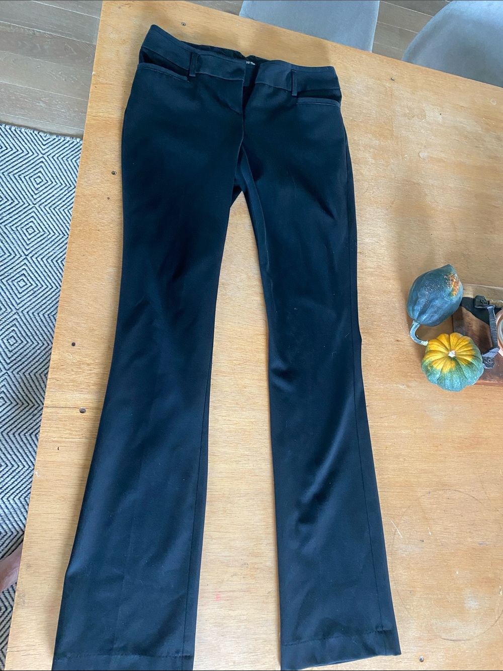 Express Columnist Black Wide Leg Flare Slacks- 2L